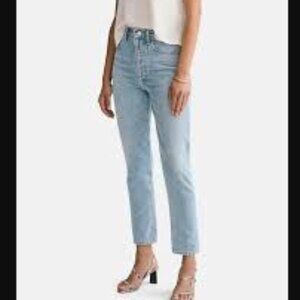 Agolde Riley High Rise Straight Crop Jeans in Renewal